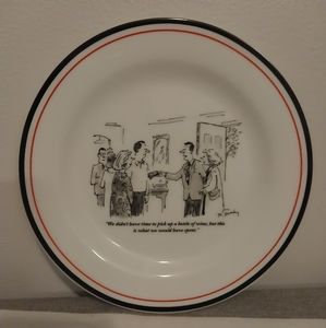 1999 The New Yorker Appetizer cheese plate by cartoon artist Mike Twohy